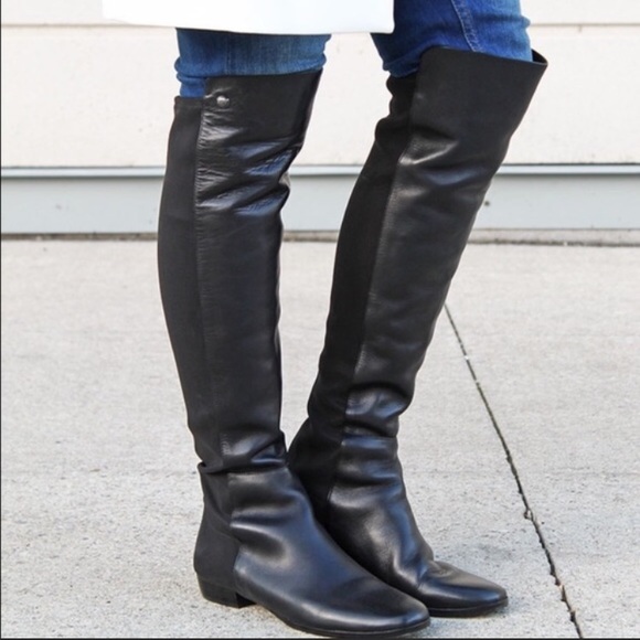 Vince Camuto Womens Karita Leather Stretch Over-The-Knee Boots